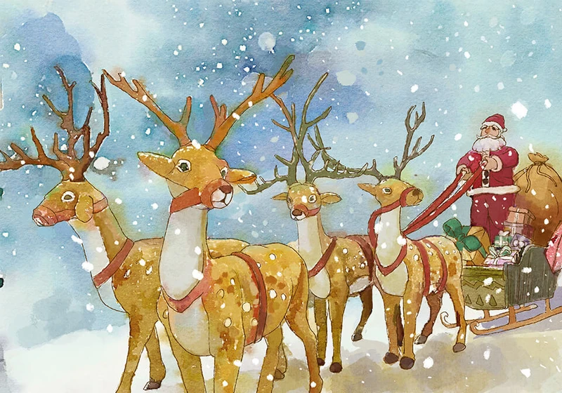 Tổng hợp những hình ảnh ông già noel cưỡi tuần lộc đẹp nhất 2025