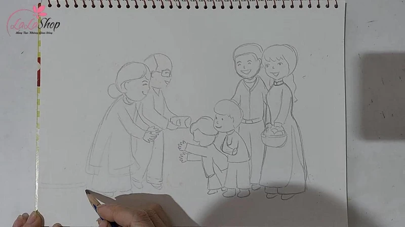 Thêm chi tiết tay cho ông bà