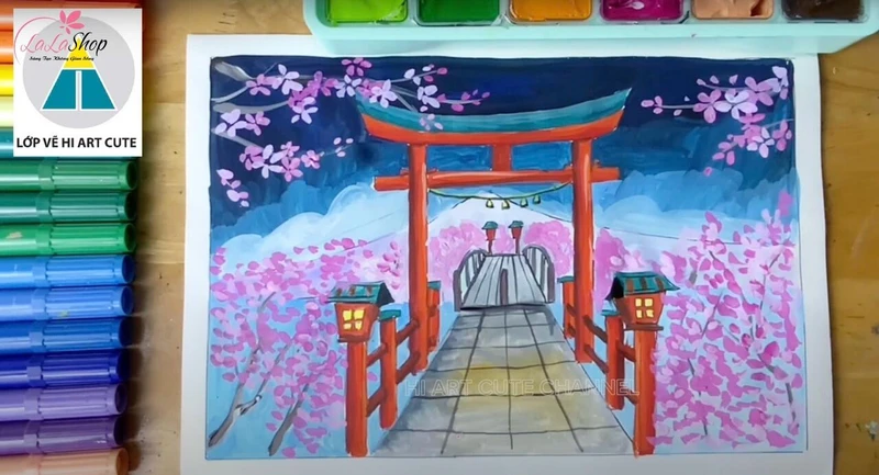 Tô thêm chi tiết hoa anh đào