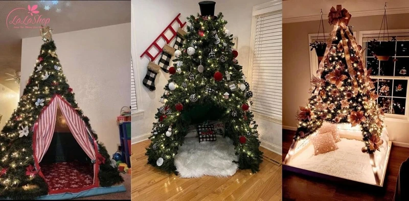 Trang trí lều với dây kim tuyến và phụ kiện