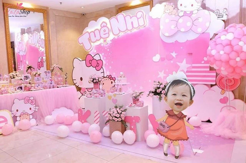 Trang trí sinh nhật với background dễ thương