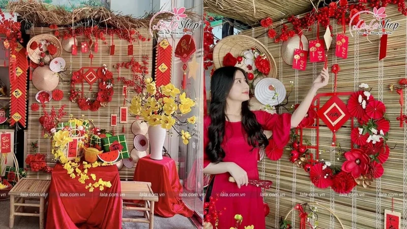 Trang trí tiểu cảnh với mành tre mang đến nét đẹp mộc mạc