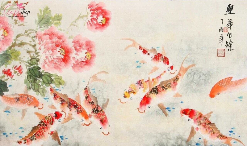 Tranh Cửu Ngư Quần Hội có nguồn gốc từ Trung Hoa