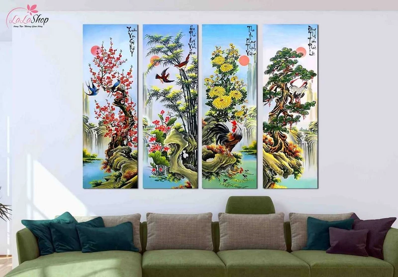 Tranh phong thuỷ được lựa chọn dựa trên chủ đề và màu sắc hợp mệnh gia chủ