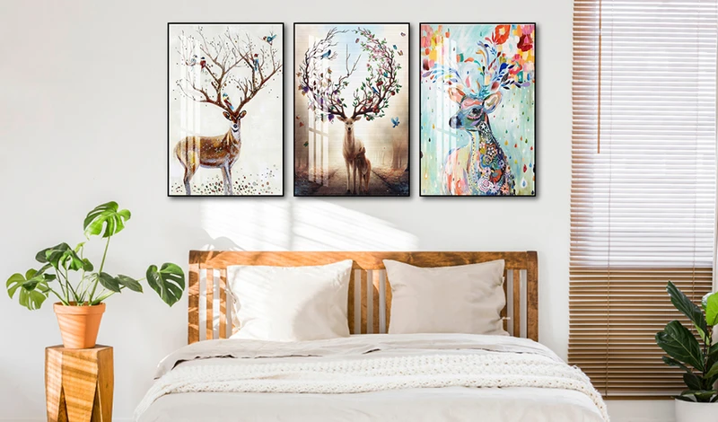 Tranh phong thuỷ Hươu hoa tài lộc