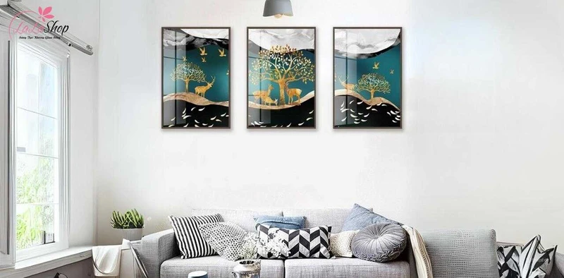 Tranh phong thủy Hươu nai tài lộc