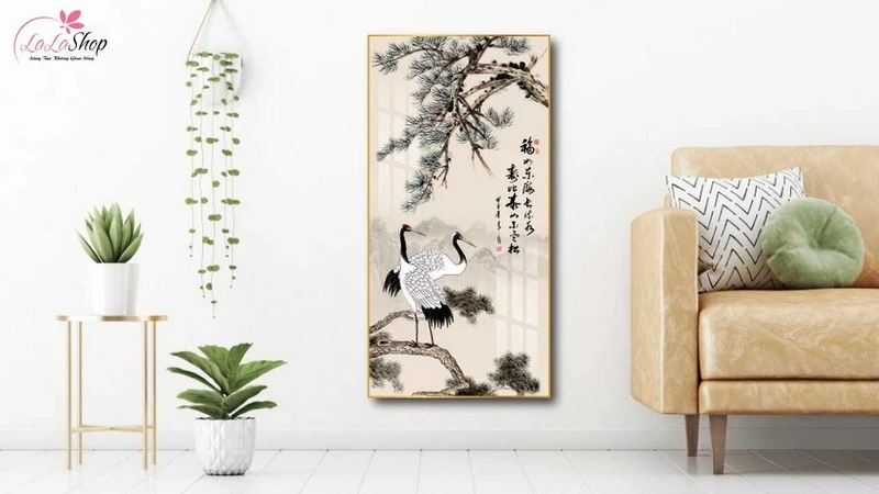 Tranh phong thủy Tùng hạc diên niên giúp gia chủ một đời an yên, trường thọ