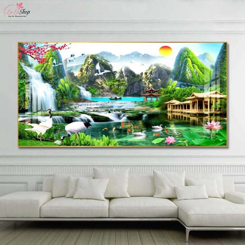 Tranh tráng gương phong cảnh thiên nhiên mang lại cảm giác thanh bình