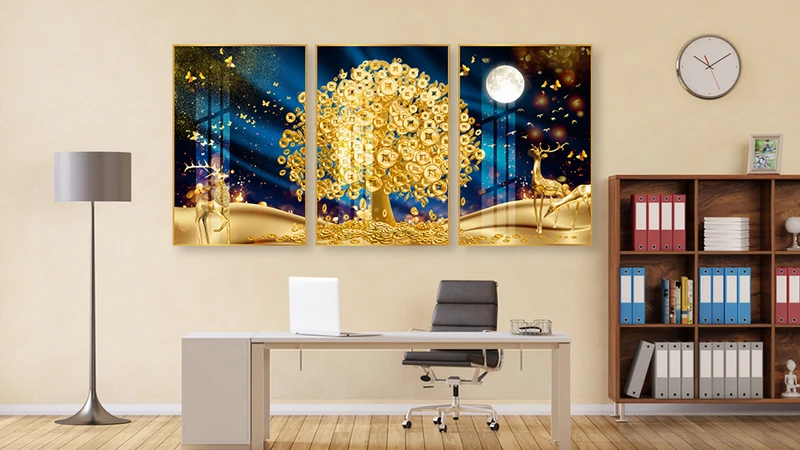 Tranh Treo Tường Cây Tiền Vàng Phát Tài