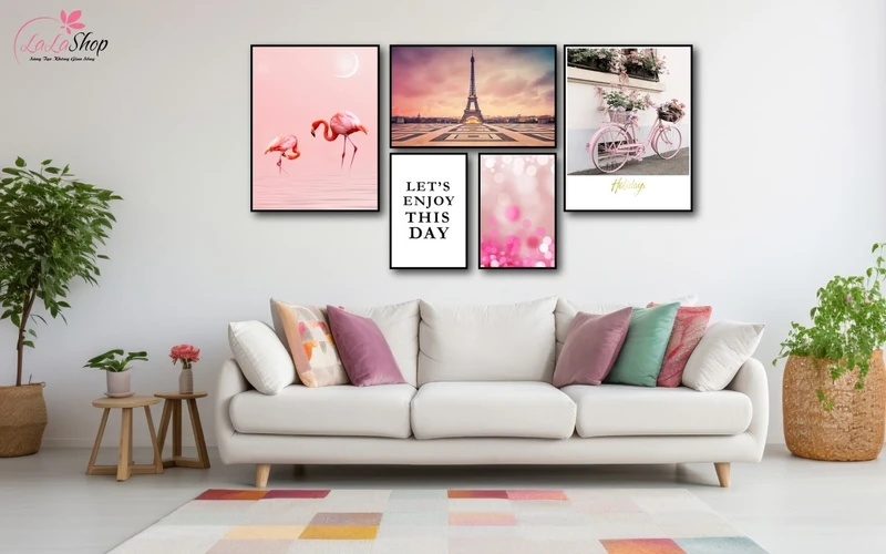 Các loại tranh canvas treo tường đẹp - Tranh Treo Tường Paris Buổi Chiều Tà tạo cảm giác lãng mạn