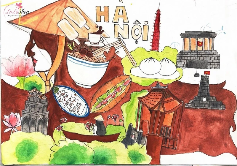 Tranh vẽ ẩm thực và văn hoá Hà Nội