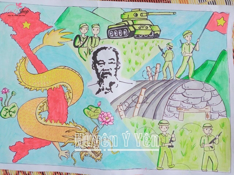 Tranh vẽ Chiến thắng Điện Biên Phủ và tinh hoa dân tộc