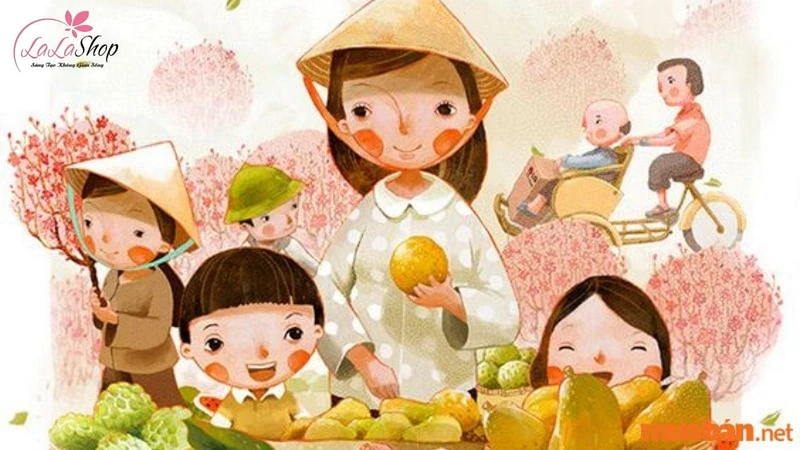 Tranh vẽ chợ Tết