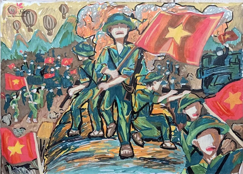 Tranh vẽ minh họa kháng chiến