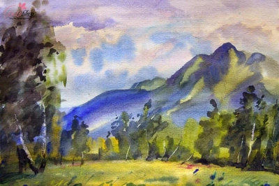 Hướng dẫn vẽ tranh phong cảnh núi đơn giản mà đẹp