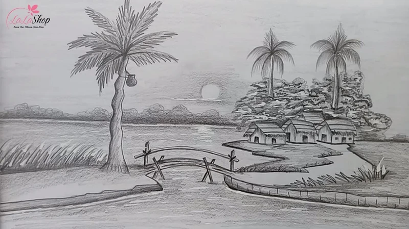 Tranh vẽ phong cảnh quê hương