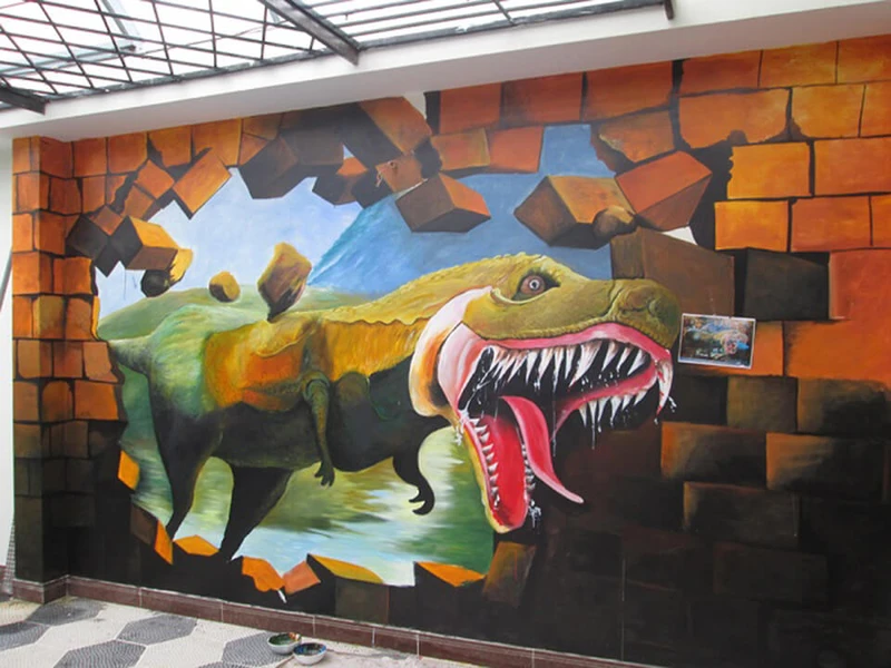 Dịch vụ vẽ tranh tường 3D phòng khách giá rẻ siêu đẹp tại TpHCM