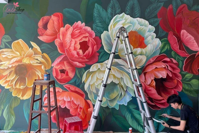 Tranh vẽ tường giúp che khuyết điểm tường một cách khéo léo