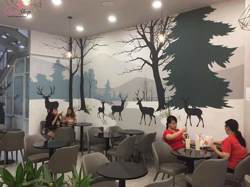Tranh vẽ tường giúp thu hút và tạo ấn tượng cho khách hàng