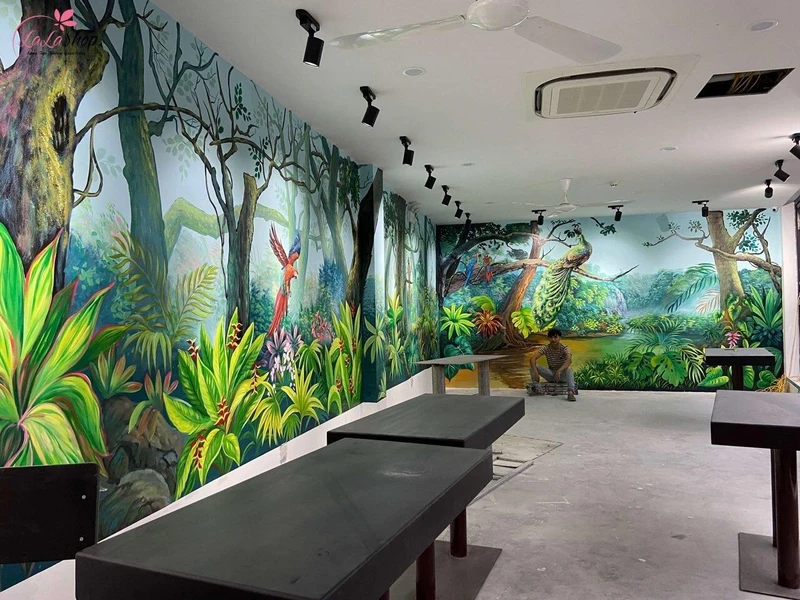 Tranh vẽ tường là giải pháp giúp mở rộng không gian