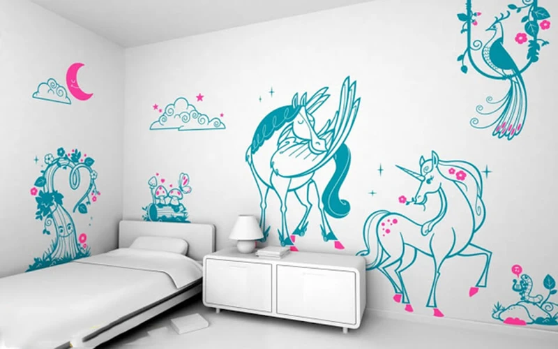 Tranh vẽ tường phòng ngủ đơn giản