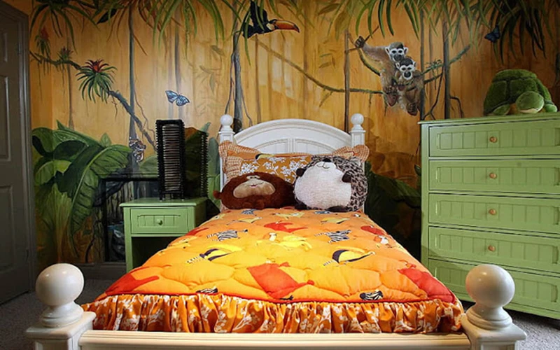 Tranh vẽ tường rừng và muôn thú