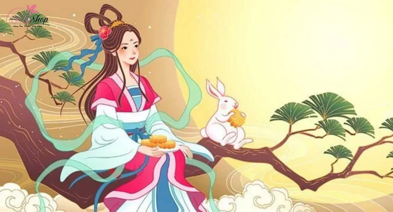 Trong cổ tích Việt Nam về bánh Trung thu có hình ảnh chị Hằng