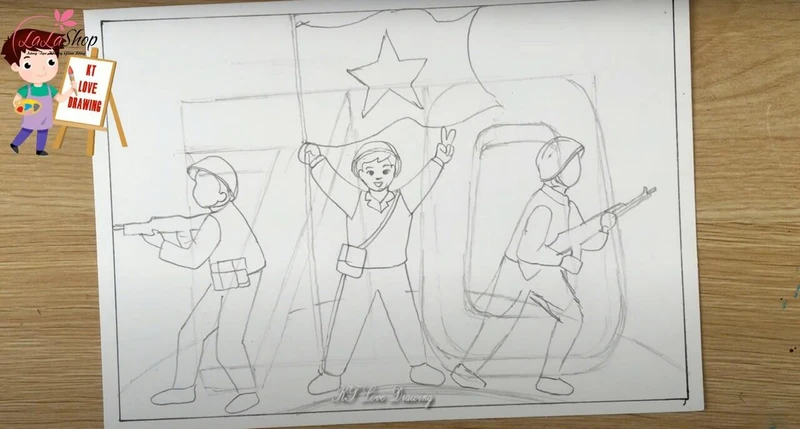 Vẽ các chú bộ đội