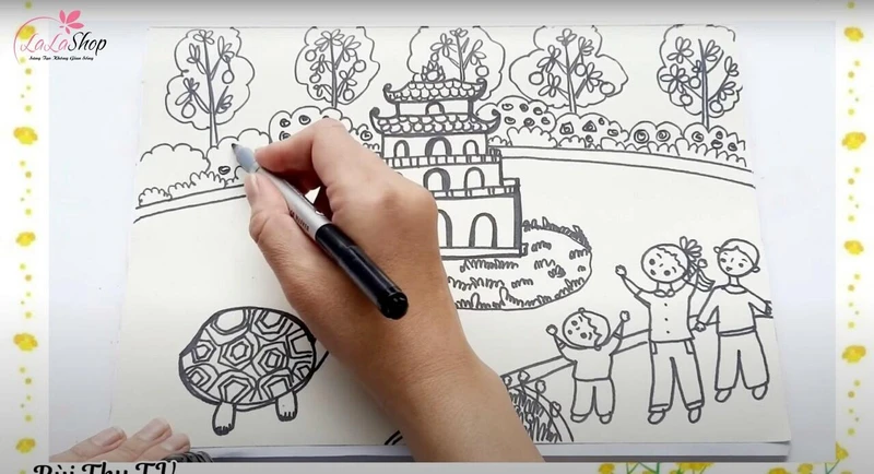 Vẽ chi tiết phong cảnh và người