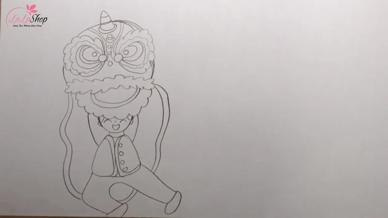 Vẽ người múa lân trước