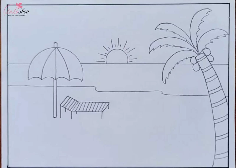 Vẽ thêm các đường ngang và gợn sóng