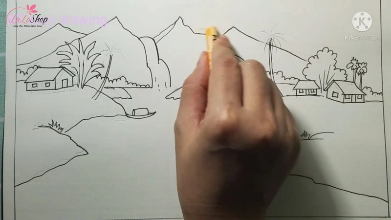 Viền lại tranh để rõ nét vẽ hơn