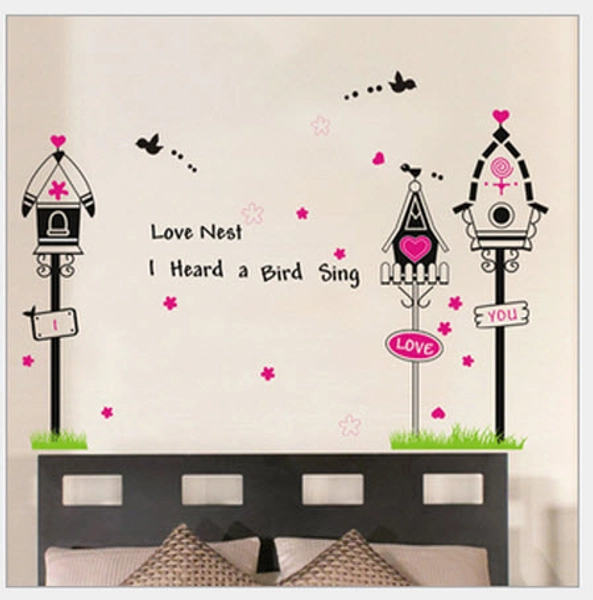 Decal dán tường tổ chim tình yêu