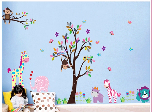 Decal dán tường Vườn thú to 2