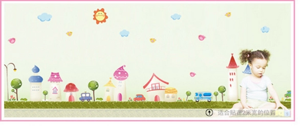 Decal dán tường thị trấn nhỏ