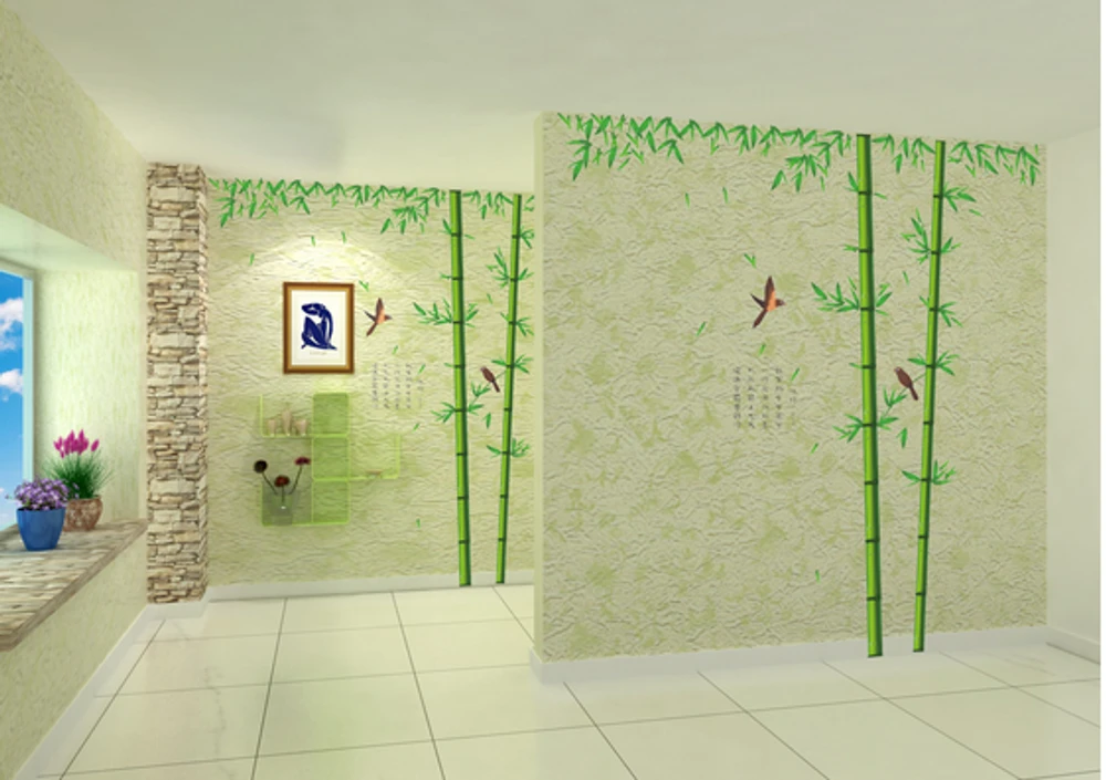 Decal dán tường bụi trúc to