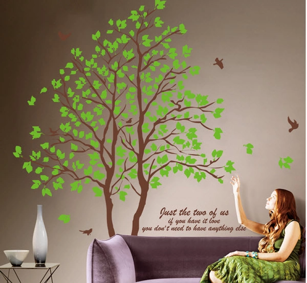 Decal dán tường cây dán 6 kiểu