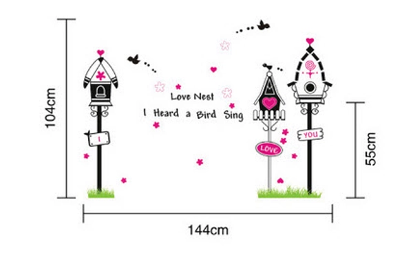 Decal dán tường tổ chim tình yêu