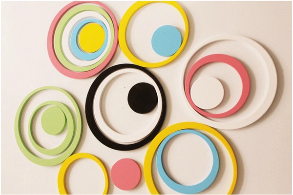 Họa tiết gỗ 3D hình tròn (có màu đỏ, đen, xanh lá, xanh dương , cam , hồng, trắng)