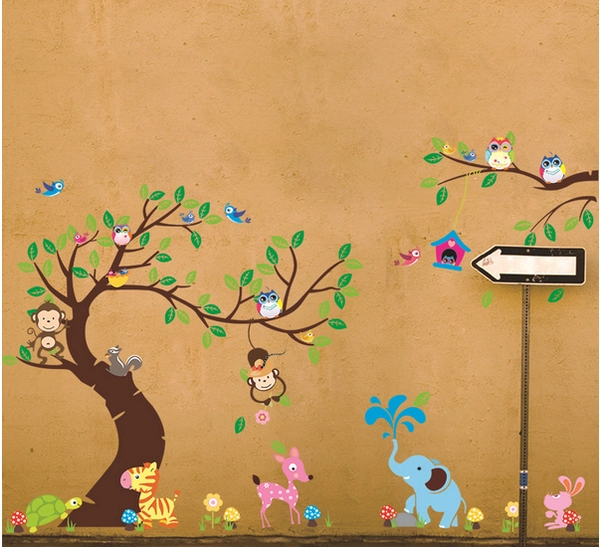 Decal dán tường vườn thú to 9 hiệu Zooyoo