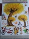 Decal 3D dán tường Công viên mùa thu