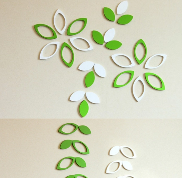 Họa tiết gỗ 3D hình lá (trắng)