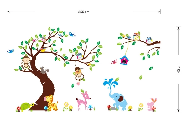 Decal dán tường vườn thú to 9 hiệu Zooyoo