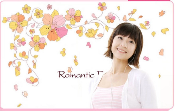 Decal dán tường sắc hoa lãng mạng