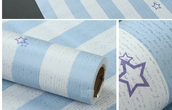 Giấy Decal cuộn sọc sao xanh