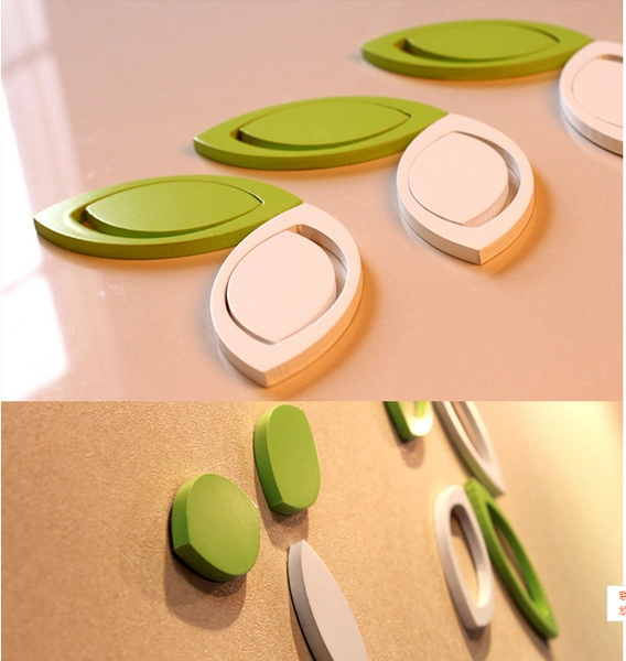 Họa tiết gỗ 3D hình lá (trắng)