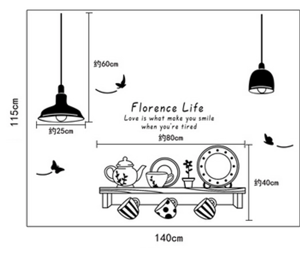 Decal kệ dụng cụ bếp to