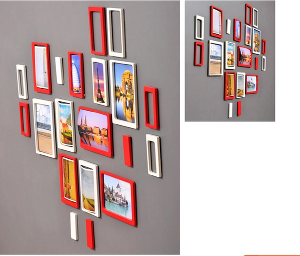 Họa tiết gỗ 3D hình chữ nhật (có đen, đỏ, trắng)