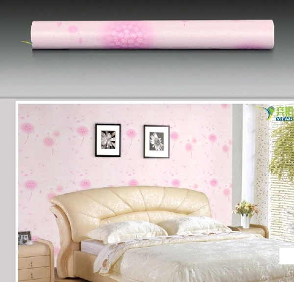 Giấy Decal cuộn hoa bồ công anh hồng