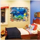 Decal 3D dán tường Đại dương cá heo
